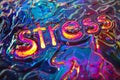 Stress Text in Psychedelic Liquid Metallic Texture Royalty Free Stock Photo