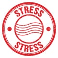 STRESS text written on red round postal stamp sign Royalty Free Stock Photo