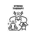 Stress Therapy Vector Black Illustration