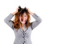 Stress. Woman stressed is going crazy Royalty Free Stock Photo
