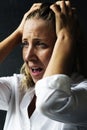 Stress women worried scared solo