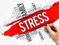 Stress word cloud collage, health concept Royalty Free Stock Photo