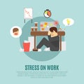 Stress on work flat icon Royalty Free Stock Photo