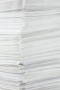 stress at work: a Huge stack of envelopes with work mail on the table at the workaholic, close, side Royalty Free Stock Photo