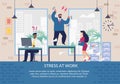 Stress at Work Poster Design and Cartoon Character