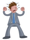 Stressed or Angry Frustrated Business Man Cartoon