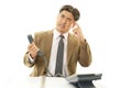 Stressed Asian businessman Royalty Free Stock Photo