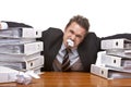 Stressed business man is frustrated in office Royalty Free Stock Photo