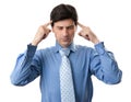 Stressed business man with a headache Royalty Free Stock Photo