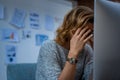 Stressed business woman at work Royalty Free Stock Photo