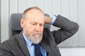 Stressed businessman at the office Royalty Free Stock Photo