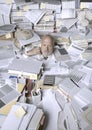 Stressed businessman overwhelmed by work Royalty Free Stock Photo