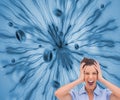 Stressed businesswoman with hand on her head Royalty Free Stock Photo