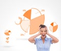 Stressed businesswoman with hand on her head Royalty Free Stock Photo