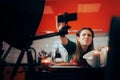 Chef Vlogger Fixing her Phone Filming a Cooking Tutorial Royalty Free Stock Photo