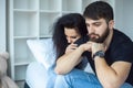 Stressed couple arguing and having marriage problems Royalty Free Stock Photo