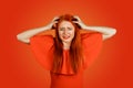 Stressed crazy woman crying with hands on head Royalty Free Stock Photo