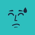 stressed face emoticon. Vector illustration decorative design
