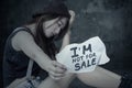 Stressed girl victim of human trafficking