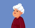 Sad Unhappy Granny Feeling Discontent Vector Cartoon Character Royalty Free Stock Photo