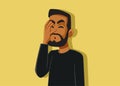 Stressed Guy Making a Face Palm Gesture Vector illustration