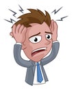 Stressed or Headache Business Man Cartoon Royalty Free Stock Photo