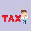 Stressed man have tax burden vector image