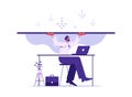 Overwork and workload in business vector concept