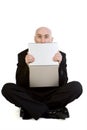 Stressed Man & Laptop Royalty Free Stock Photo