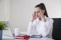 Stressed manager in her office