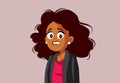 Confused and Stressed Woman Feeling Anxious Vector Cartoon Illustration