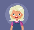 Shocked Surprised Little Toddler Girl Vector Cartoon Character Royalty Free Stock Photo