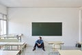 Stressed teacher in the classroom