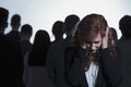 Stressed woman covering her ears Royalty Free Stock Photo