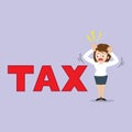 Stressed woman have tax burden vector image