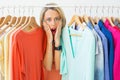 Stressed woman with nothing to wear Royalty Free Stock Photo