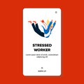 Stressed Worker Lady Falling Down In Career Vector