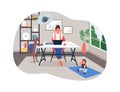 Stressed working mother 2D vector web banner, poster