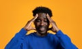 Stressed young african american man feel pain Royalty Free Stock Photo