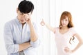 Stressed young asian couple quarreling Royalty Free Stock Photo