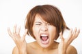 stressed young woman and yelling screaming Royalty Free Stock Photo