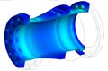 Stresses in the cross-section of a machine part - finite element analysis von mises stress distribution- 3d illustration