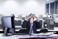 Stressful businessman covering his face Royalty Free Stock Photo