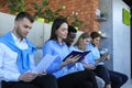 Stressful people waiting for job interview. Royalty Free Stock Photo