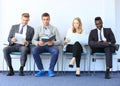 Stressful people waiting for the job interview. Royalty Free Stock Photo