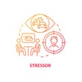 Stressor red gradient concept icon