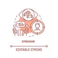 Stressor terracotta concept icon