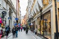 Stret view of the Gamla stan  or Staden mellan broarna, the old town of Stockholm, Sweden Royalty Free Stock Photo