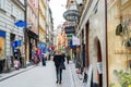 Stret view of the Gamla stan  or Staden mellan broarna, the old town of Stockholm, Sweden Royalty Free Stock Photo