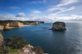 Stretch of the Algarve coastline and beaches from the Ponta do Altar promontory in Ferragudo, Algarve, Portugal